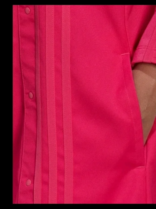 XL Adidas Hot Pink Wide-Leg Snap-Front Track Pants Jacket - Picture 4 of 7